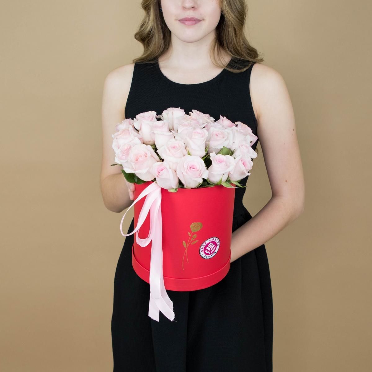 Розы розовые в шляпной коробке Артикул   264t