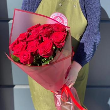 Красные розы 60 см 15 шт. (Россия) articul: 44814tv