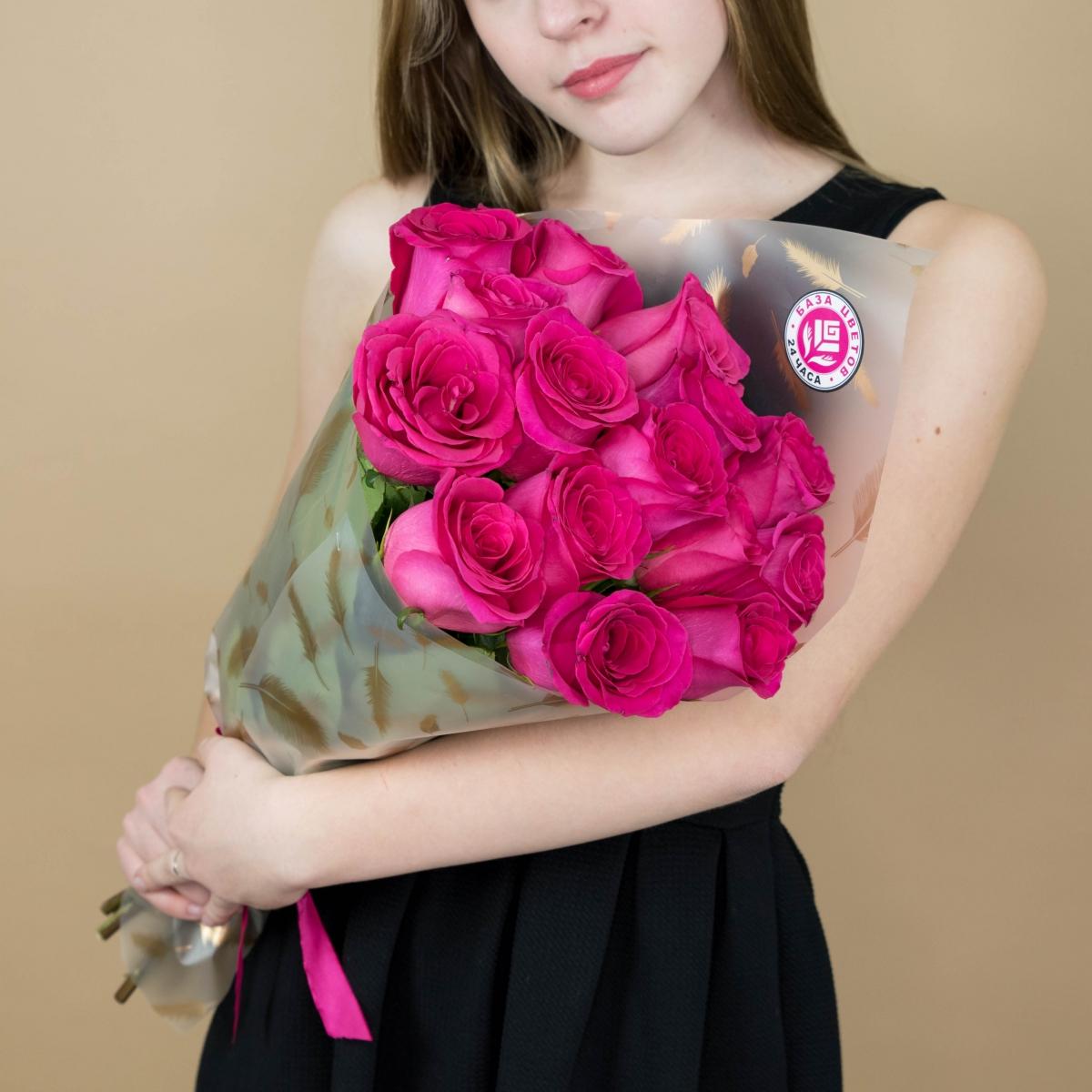 Букет из розовых роз 15 шт 40 см (Эквадор) articul   11792tver