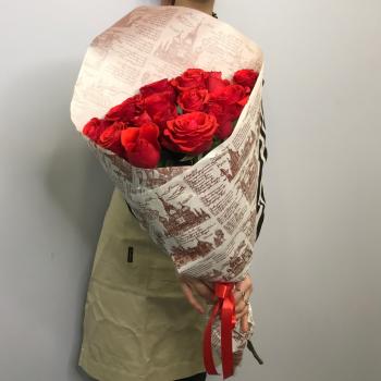 Красные розы 15 шт 60см (Эквадор) артикул букета  16148