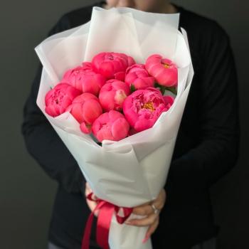 Букет с пионами 9 шт №  21780tver